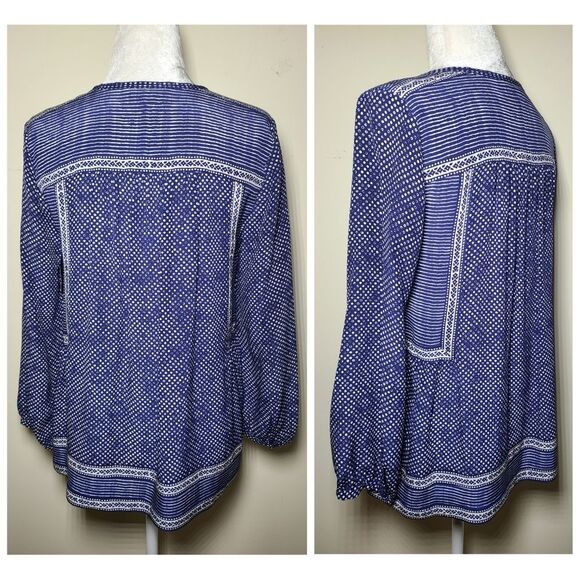 Rebecca Taylor 100% Silk Blue Long Sleeve Blouse, 0 - Picture 2 of 6